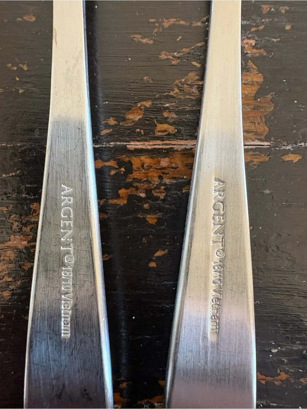 Argent Orfevres Marilyn Satin 18/10 Stainless Flatware 7 1/4” Salad Forks Set/2